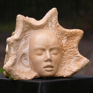 Drache mädchen sandstein skulptur januskopf