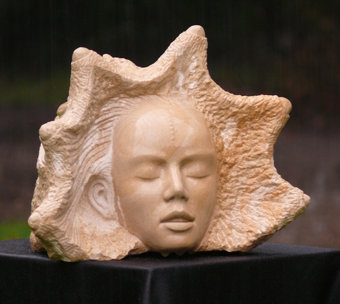 Drache mädchen sandstein skulptur januskopf