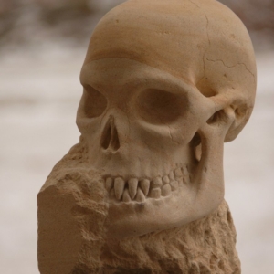 "Skull" Baumberger Sandstein, ca. 20 cm