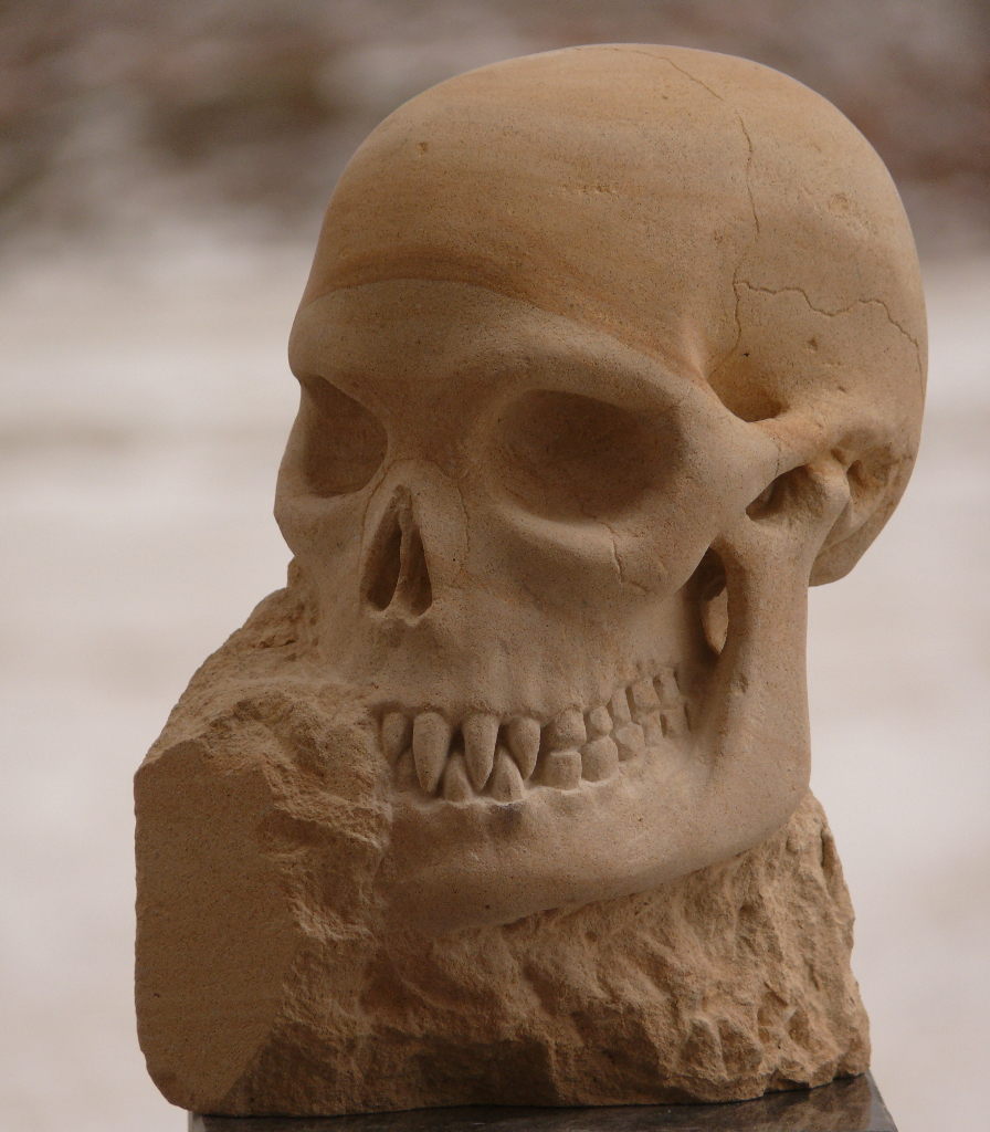 "Skull" Baumberger Sandstein, ca. 20 cm